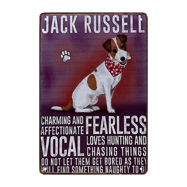 placa de metal de jack russell placa de metal de jack russell