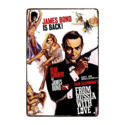 placa de metal de james bond
