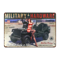 placa de metal de jeep americano