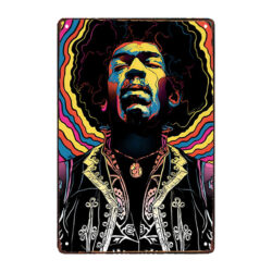 placa de metal de jimi hendrix