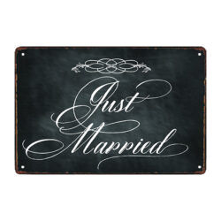placa de metal para recien casados