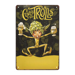 placa de metal los trolls vintage