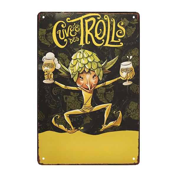 placa de metal los trolls vintage placa de metal los trolls vintage