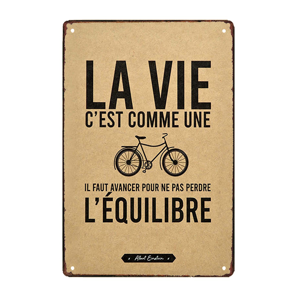 la vida en una placa de metal es como una bicicleta la vida en una placa de metal es como una bicicleta