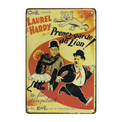 placa de metal de laurel y hardy