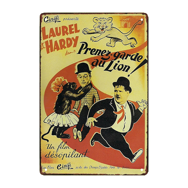 placa de metal de laurel y hardy placa de metal de laurel y hardy