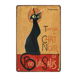 placa de metal el gato negro