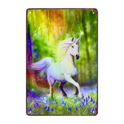 placa de metal de unicornio