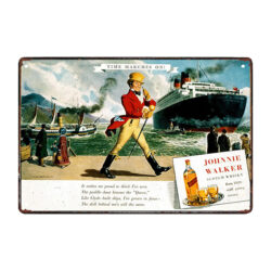 placa de metal vintage de johnnie walker
