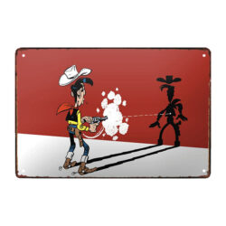 placa de metal de lucky luke