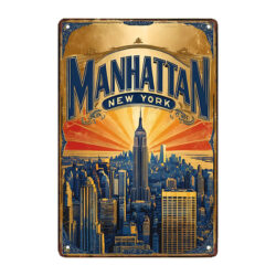 placa de metal manhattan