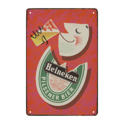 placa metalica de heineken