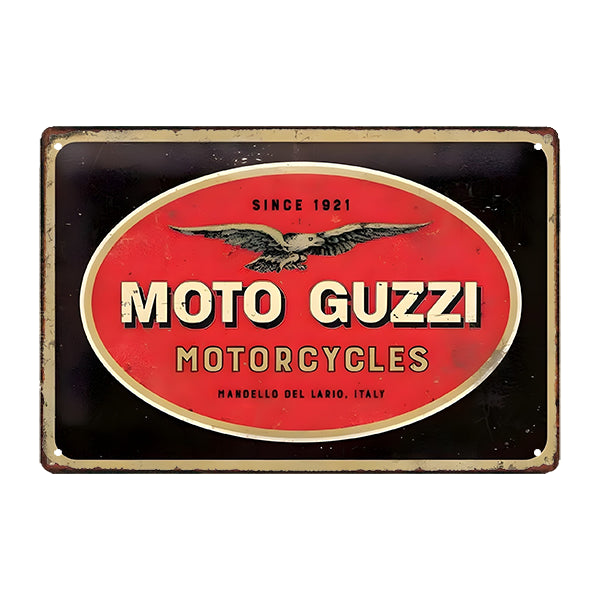 placa de metal moto guzzi vintage placa de metal moto guzzi vintage