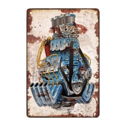 placa de motor de pared metalica