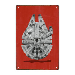 placa de metal para decoracion de pared halcon milenario