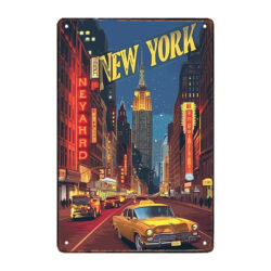 placa de metal nueva york