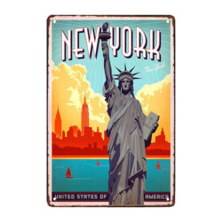 placa de metal vintage de nueva york