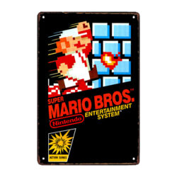 placa de metal nintendo mario