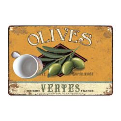placa de metal aceitunas verdes provenzal