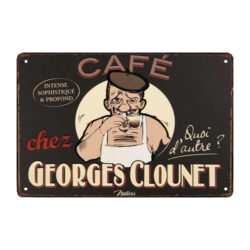 placa de metal nuestro cafe es el unico george clounet