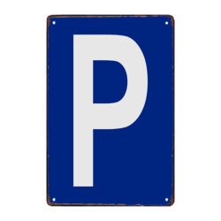 placa de estacionamiento metalica