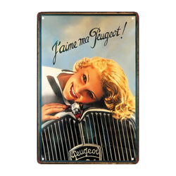 placa metalica art deco de peugeot