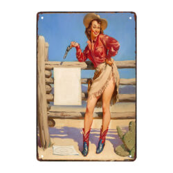 vaqueras pin up con placa de metal