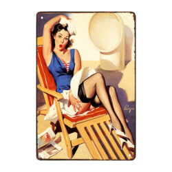 placa de metal de pin up marino
