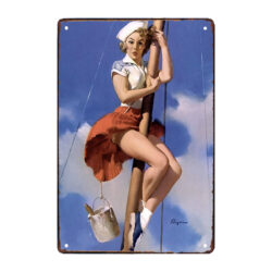 pin up de placa metalica azul marino