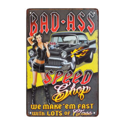 pin up de placa de metal