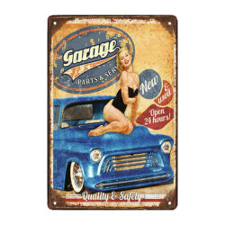 placa de coche de metal pin up