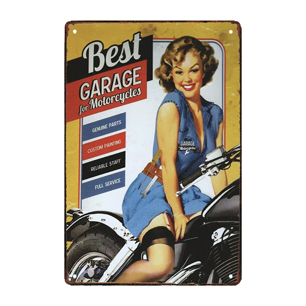 placa metalica de estilo pin up vintage para garaje placa metalica de estilo pin up vintage para garaje