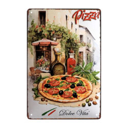 plato de pizza de metal