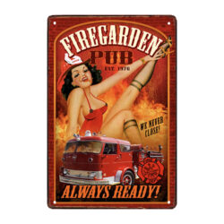 placa de bombero de metal