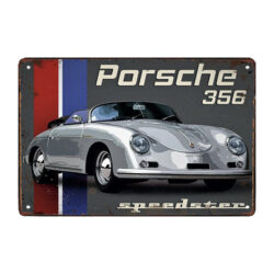 porsche con placa de metal