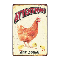 gallina de placa de metal