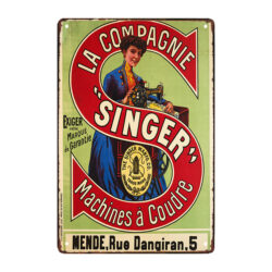 maquina de coser singer vintage con placa de metal