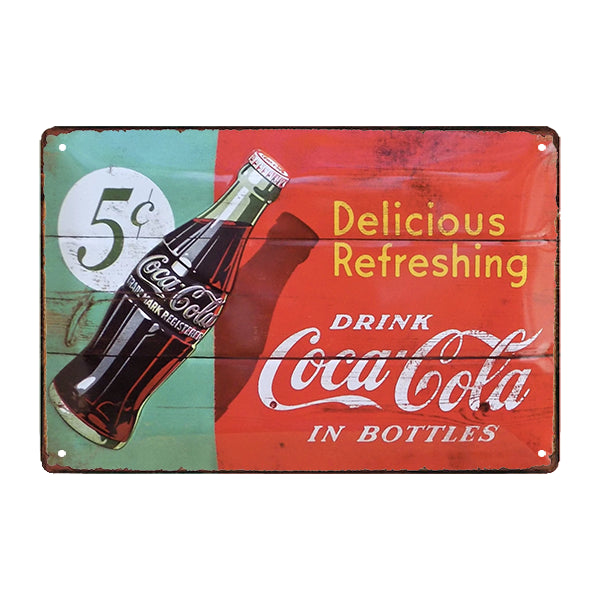 anuncio de coca cola en placa metalica anuncio de coca cola en placa metalica