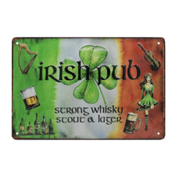letrero metalico de pub irlandes