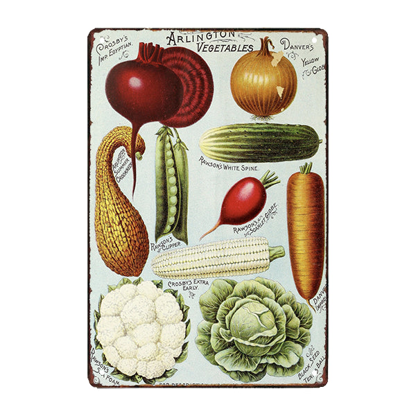 pub de verduras con placa de metal pub de verduras con placa de metal