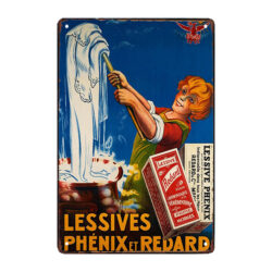 publicidad de detergente en placas metalicas