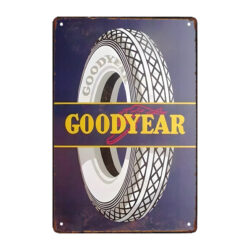 neumatico goodyear de pub con placa metalica