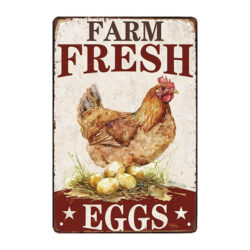 pub de aves de corral con placa de metal