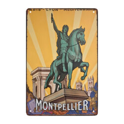 placa publicitaria metalica antigua de montpellier