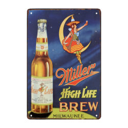 placa metalica publicitaria de cerveza