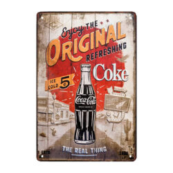 placa metalica publicitaria de coca cola