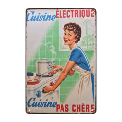 placa publicitaria metalica de cocina