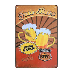 placa publicitaria metalica decorativa para cerveza