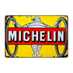 placa metalica publicitaria de michelin