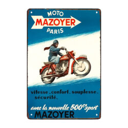 vintage metal publicidad moto mazoyer placa